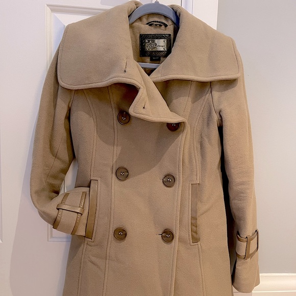 MACKAGE Cashmere Wool Coat with Leather Accents XS - Picture 1 of 4